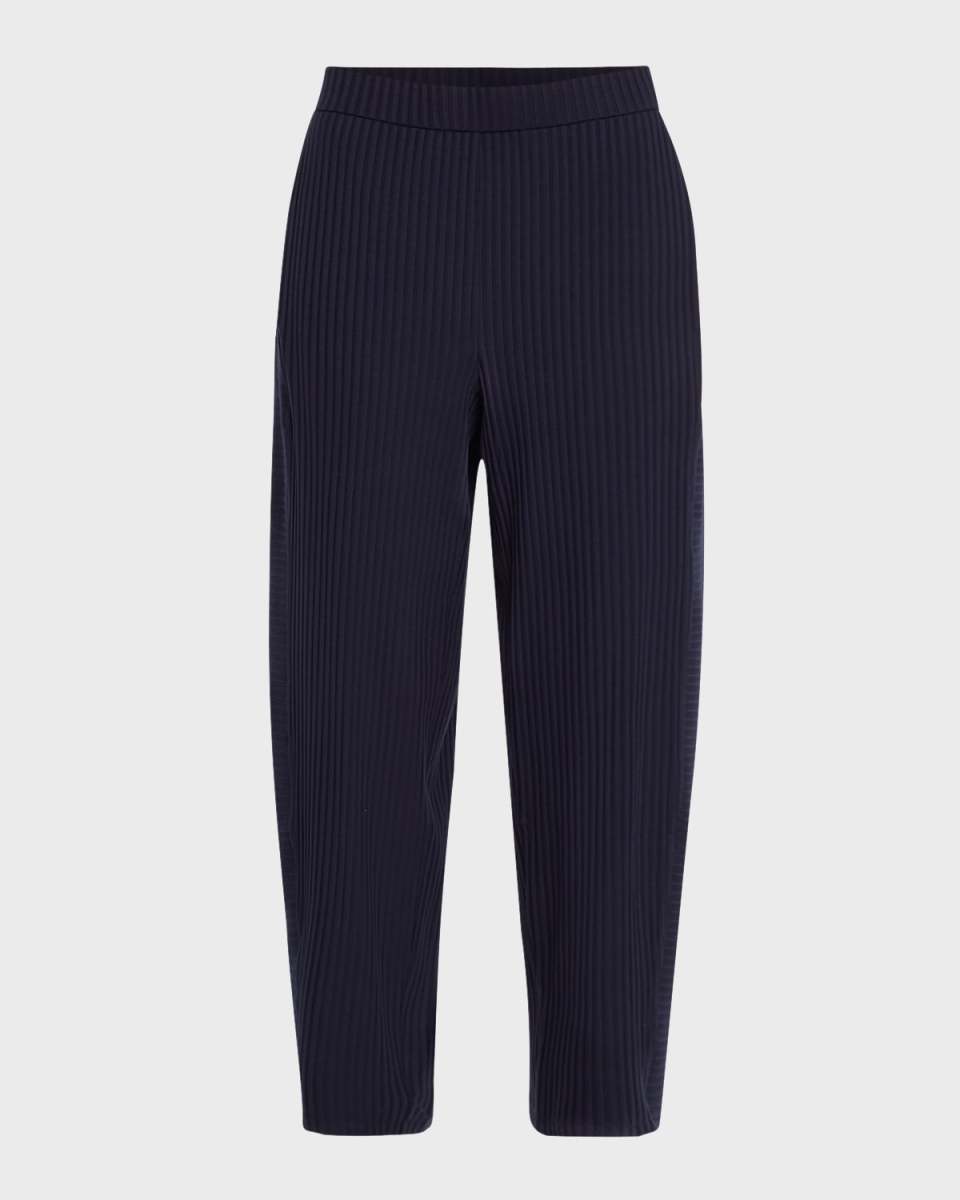 Cropped Stretch Rib Lantern Pants